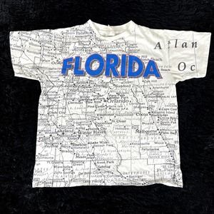 vintage 90s AOP Florida map single stitch t shirt large